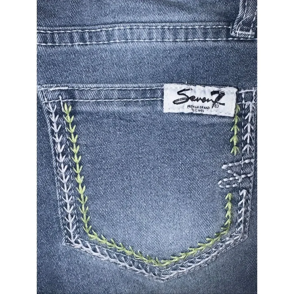Seven7 Mini Gabby Distressed Flare Jeans
